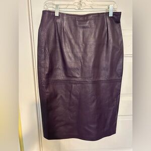 Vintage DC collection, leather pencil skirt  8, large mating, Canada, Plum NWT